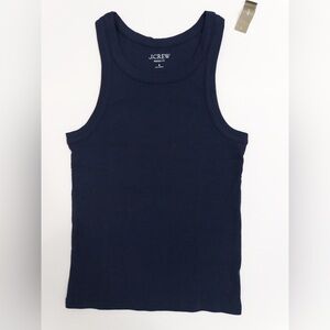 NWT J. Crew Perfect Fit High Neck Tank Top Navy Blue Size S